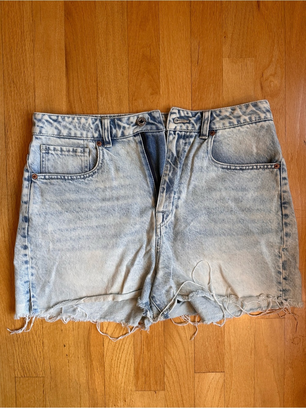 Buffalo David Bitton Light Blue Frayed Denim Cutoff Shorts